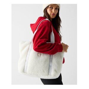 Fabletics Tote Bag "The Teddy Everyday Tote" Plush Cute Fluffy Women's Girls 30L